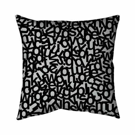 BEGIN HOME DECOR 26 x 26 in. Alphabet-Double Sided Print Indoor Pillow 5541-2626-TY21
